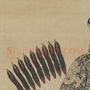 清人画旻宁戎装像轴