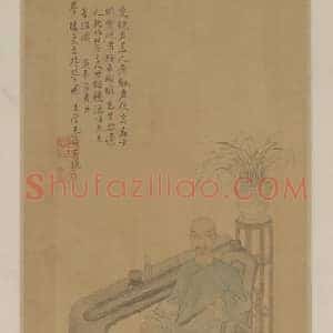 王肇基梦楼抚琴图轴