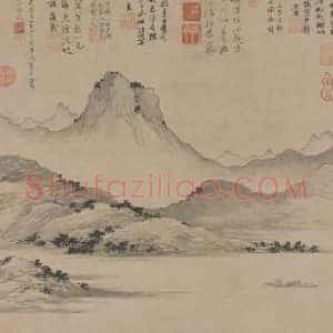 盛懋秋江待渡图轴