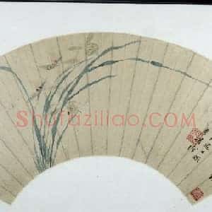 王玉燕兰花图扇页