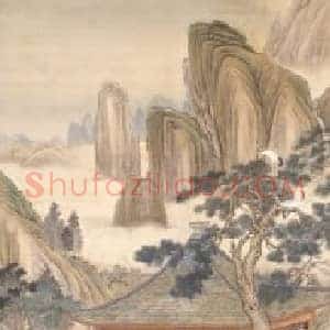 弘历观荷抚琴图轴