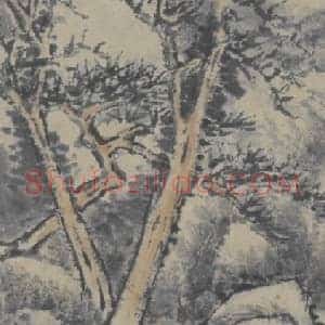 王原祁仿李成烟景轴