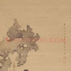 陈洪绶童子礼佛图轴