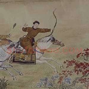 乾隆帝及妃威弧获鹿图卷