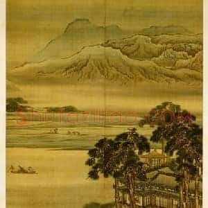 袁江山水楼阁图轴