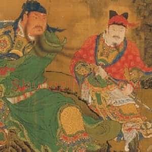商喜关羽擒将图轴