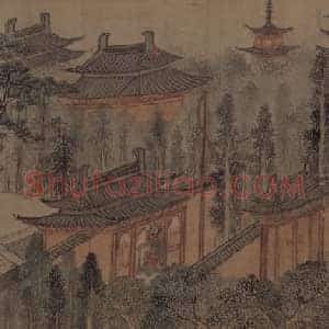 钱穀定慧禅院图卷