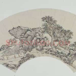 王原祁山水图扇页