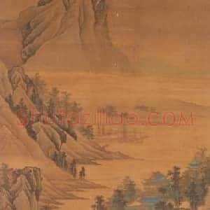陈卓山水楼阁图轴