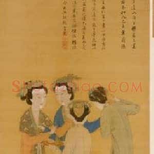 唐寅王蜀宫妓图轴