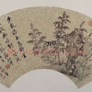 唐寅《秋葵图》扇页
