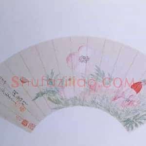 恽寿平罂粟花图扇页