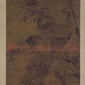 林良孔雀图轴