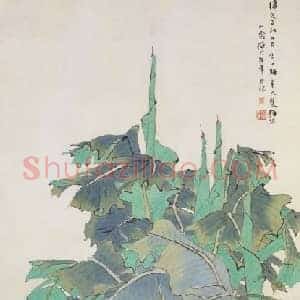 任颐芭蕉狸猫图轴
