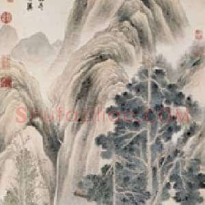 金廷标《接梅图》轴
