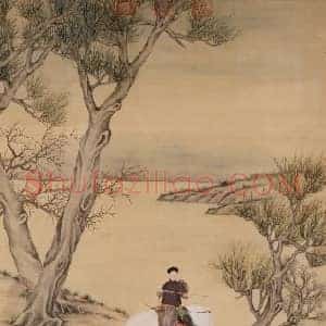 郎世宁等乾隆皇帝挟矢图轴
