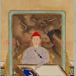 康熙帝便装写字像轴