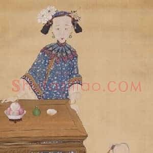 孝全成皇后与幼女像轴