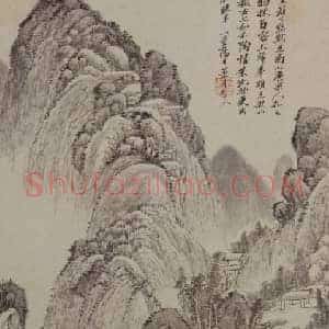 吴历拟古脱古图轴