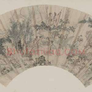 冯宁西园雅集图扇页