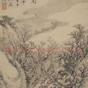 王愫岩畔垂纶图轴