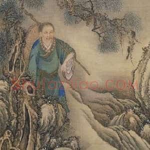 胤禛行乐图册·杖挑蒲团页