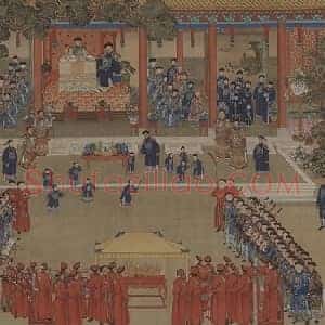 清人画崇庆皇太后八旬万寿图贴落