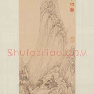 吴彬云峦秋色图轴