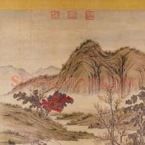 郎世宁等乾隆皇帝射狼图轴